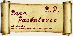 Mara Paskulović vizit kartica